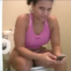 An Hispanic girl takes a wet, noisy shit while sitting on a toilet, she lets her hair down, and then wipes herself. Over 6.5 minutes in length.